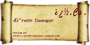 Éreth Csongor névjegykártya